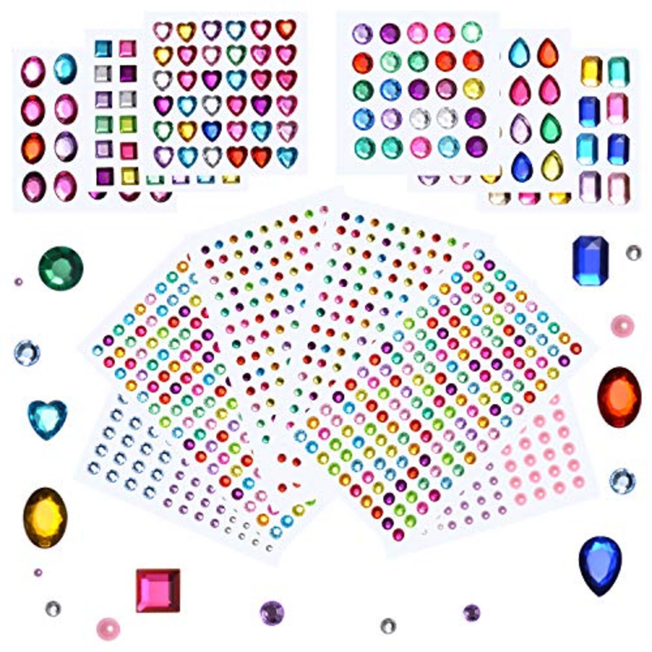 Rhinestone Stickers Self-Adhesive, 1141Pcs Gems for Crafts Bling Jewel  Crystal Stickers for DIY Craft Nail Body Makeup Festival